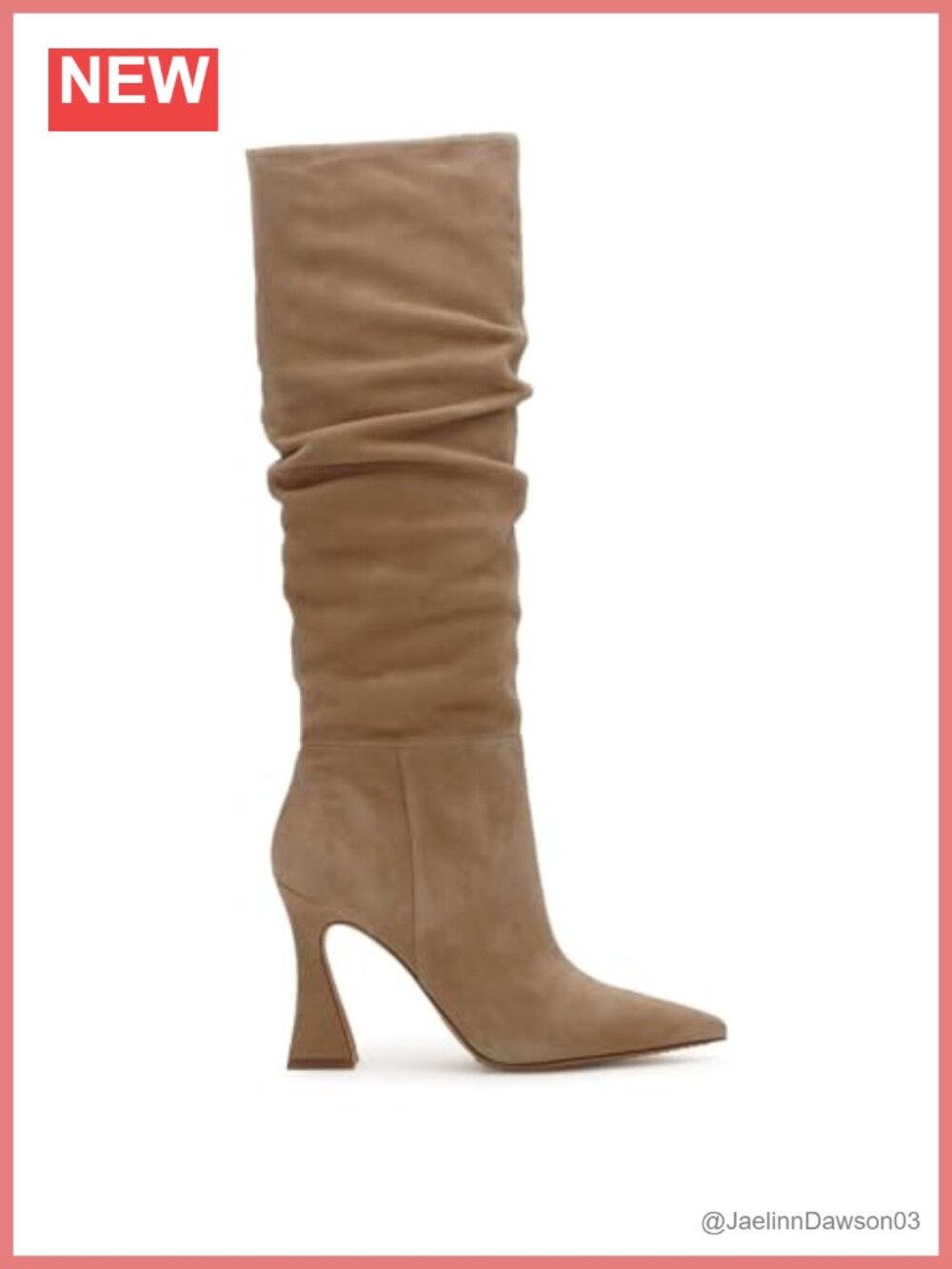 Knee High Ruched Boot With Pointed Toe And Zip Closure - Picture 5 of 6